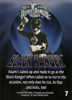 1995 Fleer Mighty Morphin Power Rangers: The Movie #7 Black Ranger Back