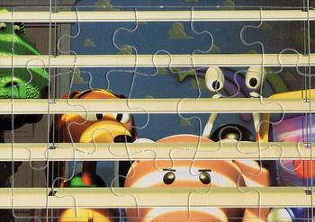 1995 SkyBox Toy Story #58 Toys peeking through blinds Front