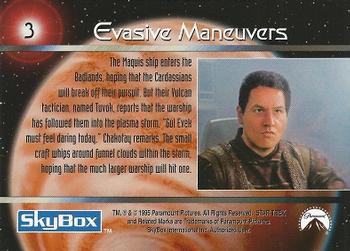 1995 SkyBox Star Trek: Voyager Season One Series One #3 Evasive Maneuvers Back