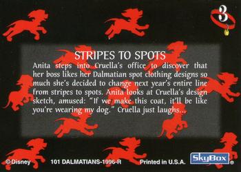 1996 SkyBox 101 Dalmatians #3 Stripes to Spots Back
