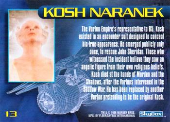 1996 SkyBox Babylon 5 #13 Kosh Naranek Back