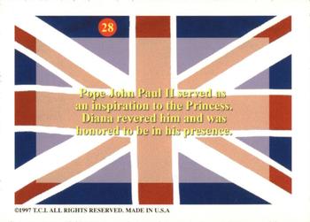 1997 Trading Cards International Princess Diana: Queen of Hearts #28 Pope John Paul II and Princess Diana Back