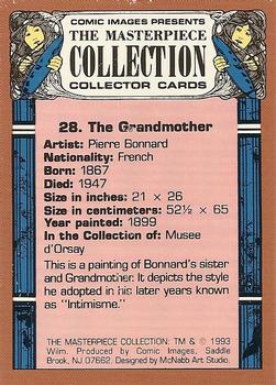1993 Comic Images The Masterpiece Collection #28 The Grandmother - Pierre Bonnard   - French Back