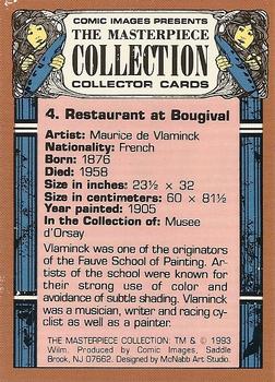 1993 Comic Images The Masterpiece Collection #4 Restaurant at Bougival - Maurice de Viaminck  - French Back