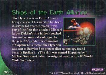 1997 SkyBox Babylon 5 Special Edition #36 E.A.S. Hyperion Back
