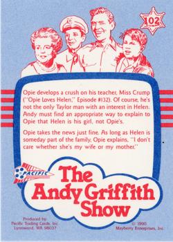 1990 Pacific The Andy Griffith Show Series 1 #102 Chalk Talk Back