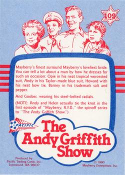 1990 Pacific The Andy Griffith Show Series 1 #109 The Wedding Back