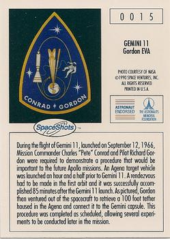 1990-92 Space Ventures Space Shots #0015 Gemini 11 - Gordon EVA Back
