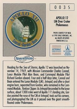 1990-92 Space Ventures Space Shots #0035 Apollo 12 - LM Over Crater Ptolemaeus Back