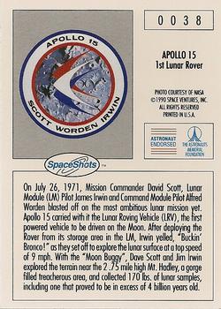 1990-92 Space Ventures Space Shots #0038 Apollo 15 - 1st Lunar Rover Back