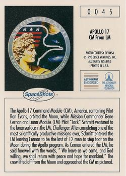 1990-92 Space Ventures Space Shots #0045 Apollo 17 - CM From LM Back