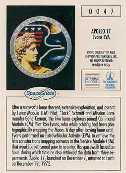 1990-92 Space Ventures Space Shots #0047 Apollo 17 - Evans EVA Back