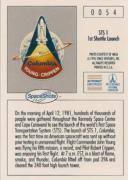 1990-92 Space Ventures Space Shots #0054 STS 1 - 1st Shuttle Launch Back