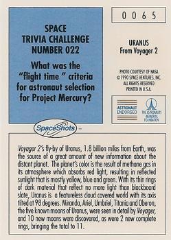 1990-92 Space Ventures Space Shots #0065 Uranus - From Voyager 2 Back