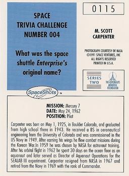 1990-92 Space Ventures Space Shots #0115 Scott M. Carpenter Back