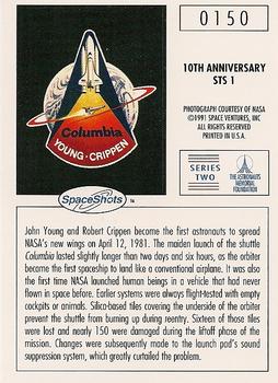 1990-92 Space Ventures Space Shots #0150 10th Anniversary - STS 1 Back