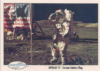 1990-92 Space Ventures Space Shots #0172 Apollo 17 - Cernan Salutes Flag Front