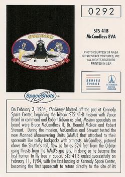 1990-92 Space Ventures Space Shots #0292 STS 41B - McCandless EVA Back