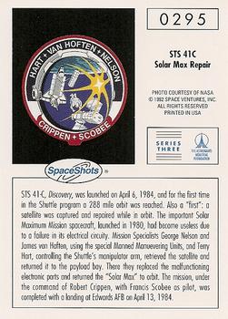 1990-92 Space Ventures Space Shots #0295 STS 41C - Solar Max Repair Back