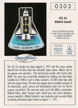 1990-92 Space Ventures Space Shots #0303 STS 43 - Atlantis Launch Back
