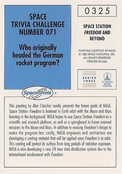 1990-92 Space Ventures Space Shots #0325 Space Station Freedom and Beyond Back