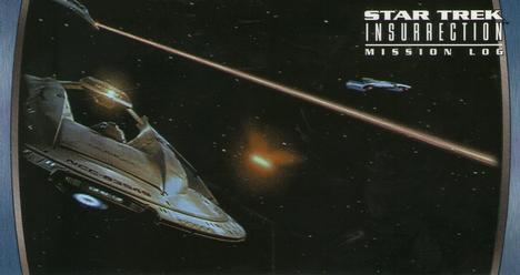 1998 SkyBox Star Trek Insurrection #14 Commander Riker races to clear ... Front