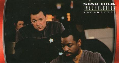 1998 SkyBox Star Trek Insurrection #48 Riker, LaForge Front