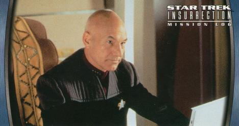 1998 SkyBox Star Trek Insurrection #4 Captain Picard orders the USS ... Front