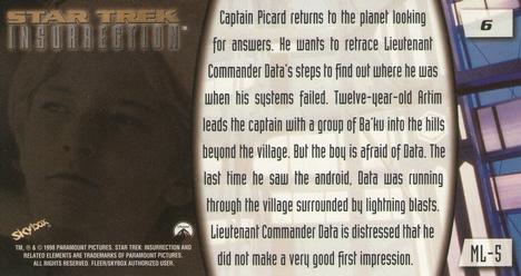 1998 SkyBox Star Trek Insurrection #6 Captain Picard returns to the planet ... Back