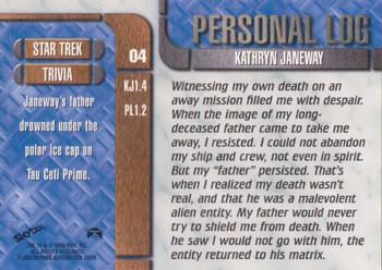 1998 SkyBox Star Trek Voyager Profiles #04 Kathryn Janeway - Personal Log - KJ1.4 Back