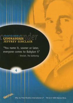1999 SkyBox Babylon 5: Profiles #4 Some Gathered: Commander Jeffrey Sinclair Back