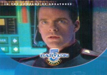 1999 SkyBox Babylon 5: Profiles #31 Three Held Steady In the Company of Greatness Front