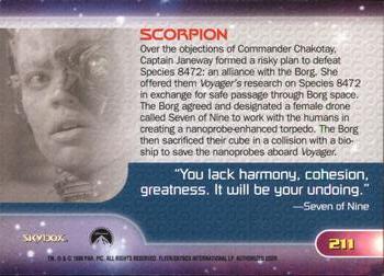 1999 SkyBox Star Trek Voyager: Closer to Home #211 Scorpion Back