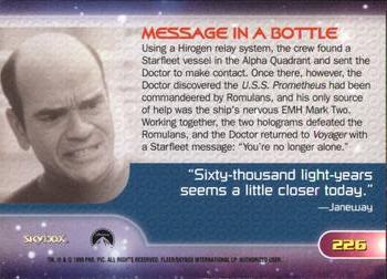 1999 SkyBox Star Trek Voyager: Closer to Home #226 Message in a Bottle Back