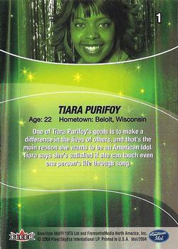 2004 Fleer American Idol Season 3 #1 Tiara Purifoy Back