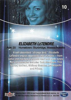 2004 Fleer American Idol Season 3 #10 Elizabeth LeTendre Back