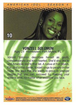 2005 Fleer American Idol Season 4 #10 Vonzell Solomon Back