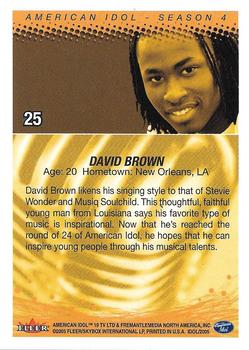 2005 Fleer American Idol Season 4 #25 David Brown Back