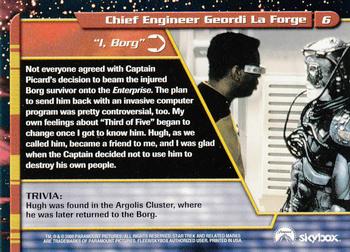 2000 SkyBox Star Trek The Next Generation Profiles #6 Chief Engineer Geordi La Forge Back