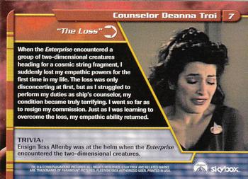 2000 SkyBox Star Trek The Next Generation Profiles #7 Counselor Deanna Troi Back