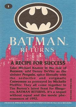 1992 O-Pee-Chee Batman Returns #1 A Recipe for Success Back