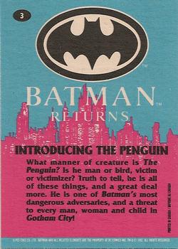 1992 O-Pee-Chee Batman Returns #3 Introducing the Penguin Back