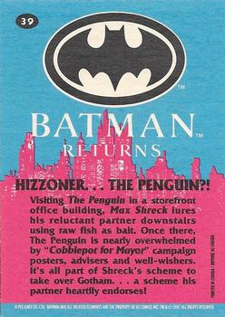 1992 O-Pee-Chee Batman Returns #39 Hizzoner... The Penguin?! Back