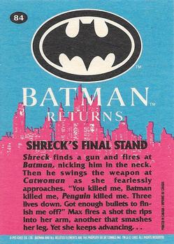 1992 O-Pee-Chee Batman Returns #84 Shreck's Final Stand Back