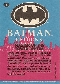 1992 O-Pee-Chee Batman Returns #7 Master of the Lower Depths Back