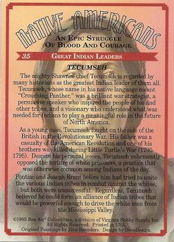 1995 Bon Air Native Americans: An Epic Struggle of Blood and Courage (Hobby Version) #35 Tecumseh Back
