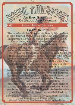 1995 Bon Air Native Americans: An Epic Struggle of Blood and Courage (Hobby Version) - Non UV-coated #62 Crazy Horse Back