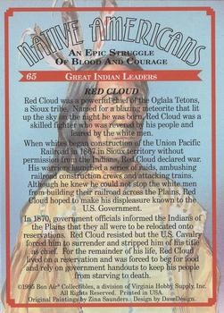 1995 Bon Air Native Americans: An Epic Struggle of Blood and Courage (Hobby Version) - Non UV-coated #65 Red Cloud Back