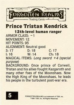 1991 TSR Advanced Dungeons & Dragons - Silver #5 Tristan Back