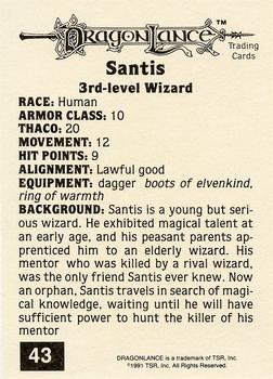 1991 TSR Advanced Dungeons & Dragons - Silver #43 Santis Back